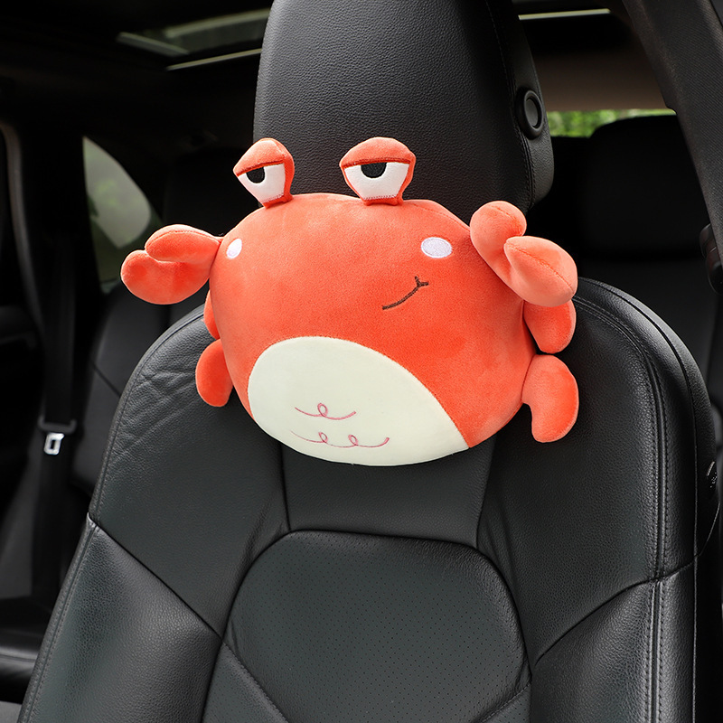 漫画の車のヘッドレスト、豪華なライオンの車の装飾ネックピロー、クッション、四季通用のユニバーサルカーインテリア用品|undefined