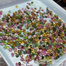 天然碧玺方形裸石戒面糖果色微糖塔枕形半成品配饰电气石戒指耳钉