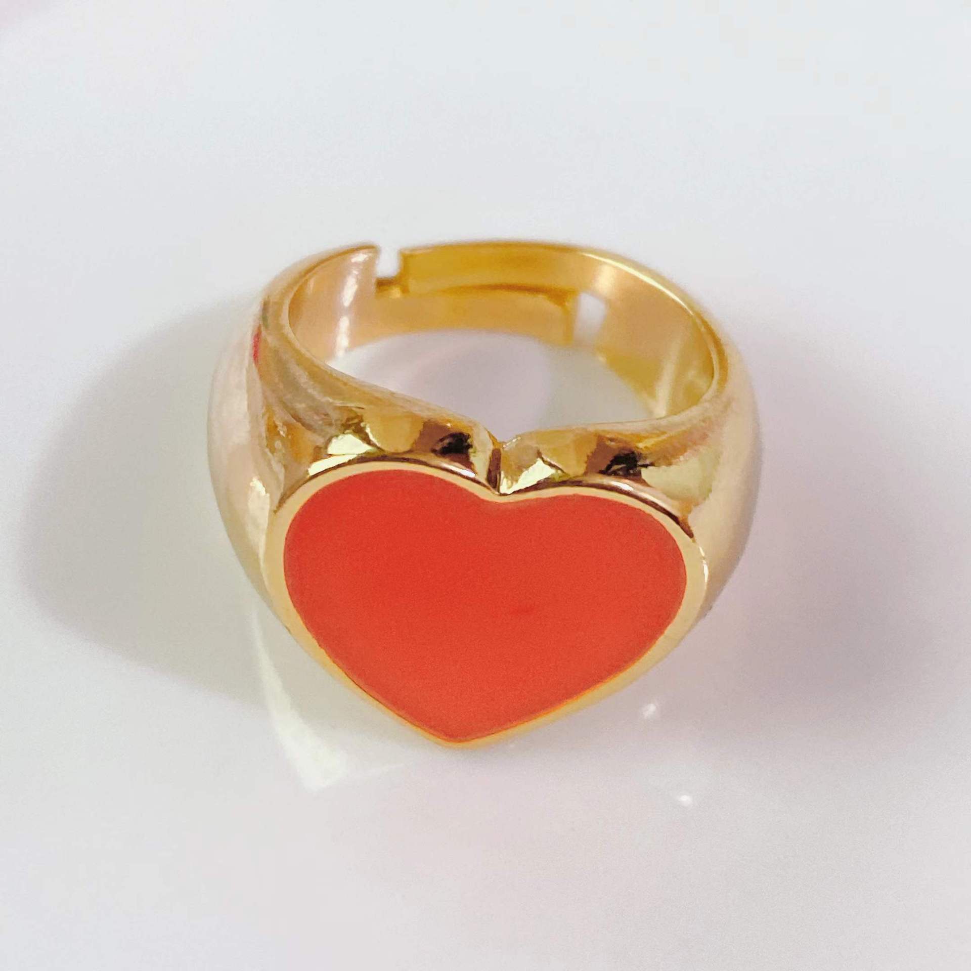 European and American fashion trend ring 18k gold-plated drip oil opening adjustable thick ring