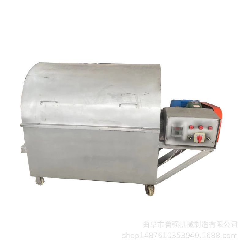 麦麸鱼饵料五谷杂粮豆粕烘干机 翻炒机 电加热滚筒翻炒设备