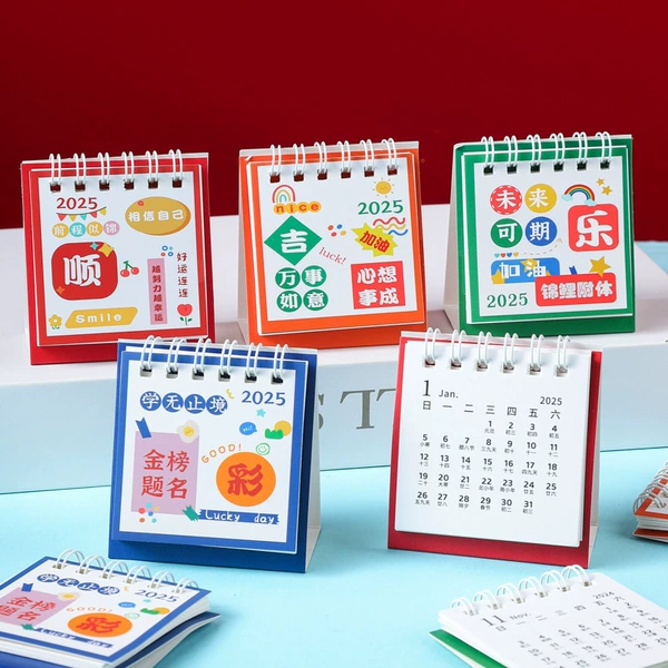 2025 New Inspirational Desk Calendar-Gold List Title Series 12 Books