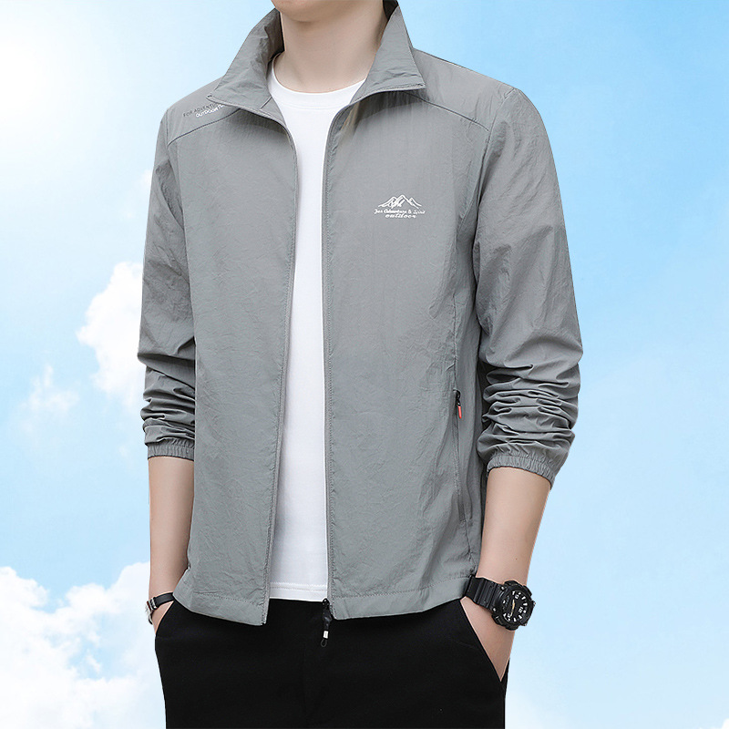Sun-protective Clothing Men's Summer Coat Thin Skin Light Breathable Anti-ultraviolet Fishing Ice Silk Men's Sun-protective Clothing Men's