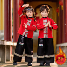 幼儿园加绒民族风演出服秋冬新款男女宝宝少数民族风表演服合唱服