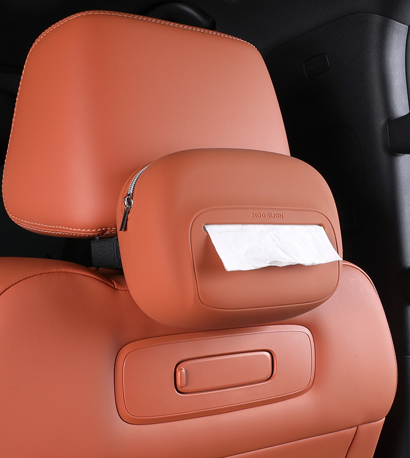 Silicone car tissue box, hanging type, universal for armrest box and seat back, tissue box cover for car tissue storage