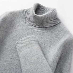Autumn and Winter New High Lapel Thickened Cashmere Sweater Men's Fashionable Cashmere Warm Knitted Base Loose Sweater