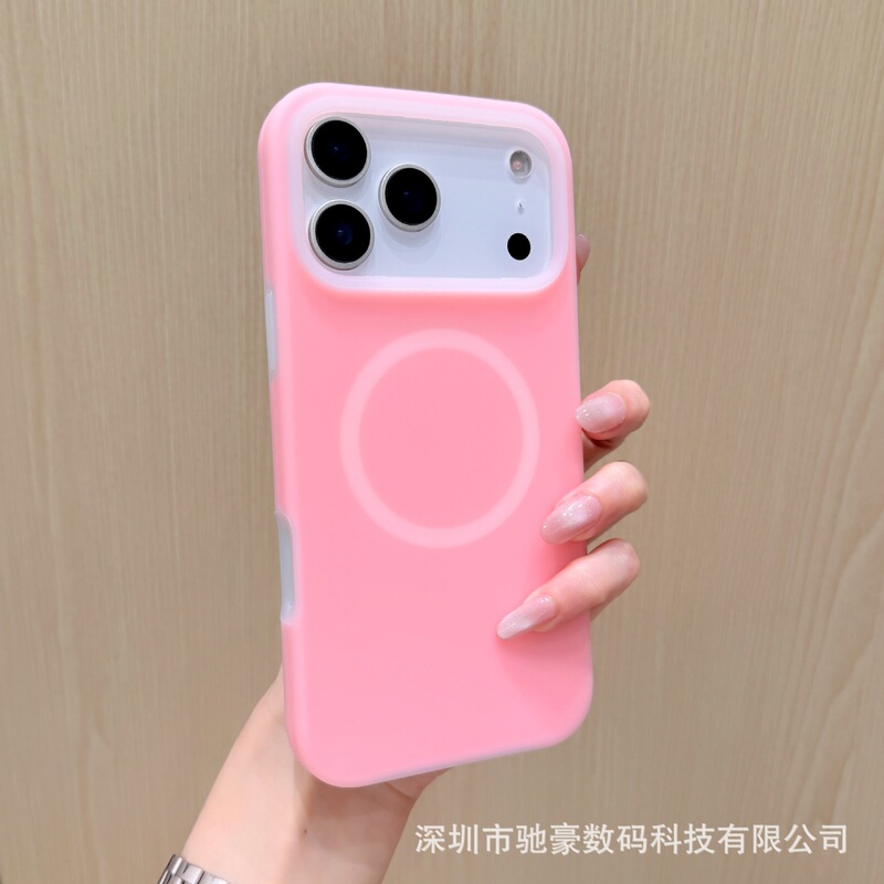果冻磁吸适用iPhone17promax液态硅胶手机壳苹果16纯色简约防摔套|undefined