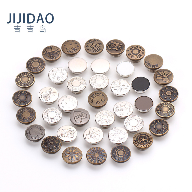 Botón de los pantalones vaqueros botón de la cintura ajustable desmontable modificación de la cintura artefacto redondo hebilla de metal pantalones fijos