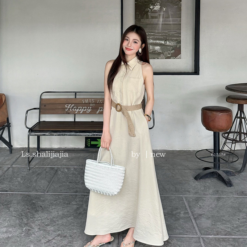 Ls Simple and Stylish Sleeveless Lapel Dress for Commuting, Guangzhou Shisanxing 2026 Summer New Model Dress 61515 Ls Simple and Stylish Sleeveless Lapel Dress for Commuting, Guangzhou Shisanxing 2026 Summer New Model Dress 61515
