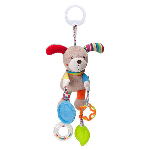 BBSKY baby toys cute cartoon animals baby plush doll toy car hanging bed hanging wind chime