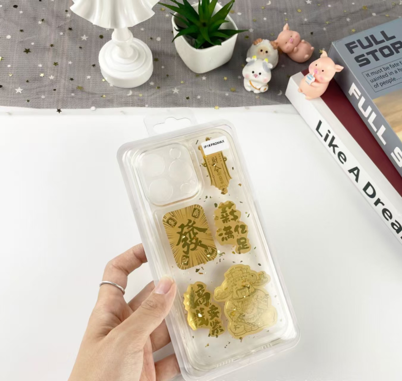 Aplicable para iPhone16promax Daily Jin Dou oro suave manzanas 17 lámina de oro goteo de goma caso de teléfono móvil Año Nuevo hacer fortuna15