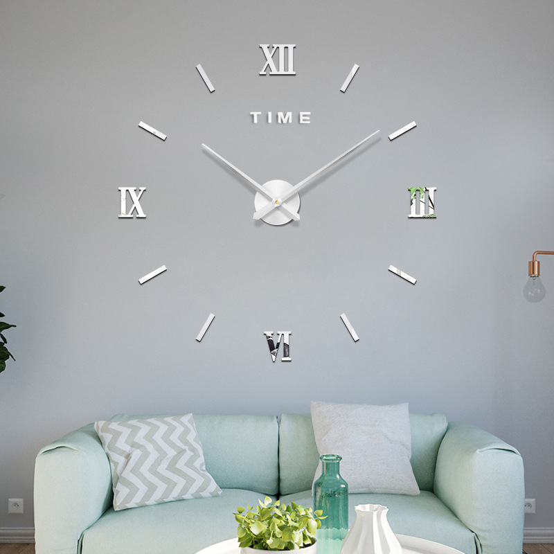 Reloj de pared de espejo de acrílico 3D DIY, reloj europeo creativo de moda, reloj de pared para decoración del hogar, venta directa de fábrica