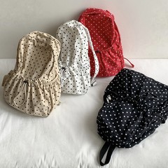 韓国の夏インスタイルカジュアルナイロンバックパック女性のための大容量軽量学生通勤水玉バックパック