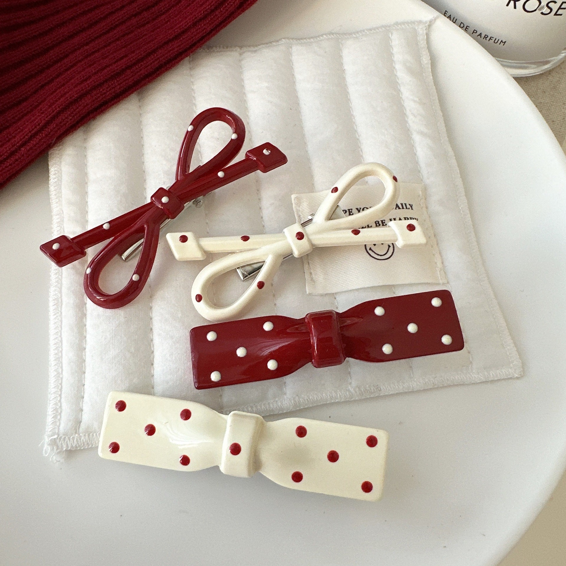 发夹发卡批摆摊卖安可拉红圆点蝴蝶结刘海夹侧夹网红发饰碎发发根