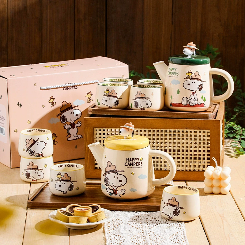 Snoopy, nuby, tea cup, high quality linen bag