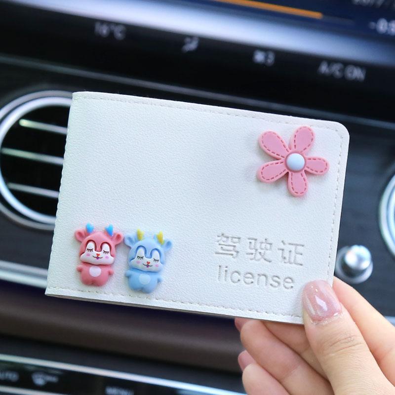 Licencia de conducir de automóvil de alta calidad, funda para tarjeta, funda de cuero, licencia de conducir femenina, personalidad creativa, funda protectora para licencia de conducir, bolsa de seis posiciones para tarjetas
