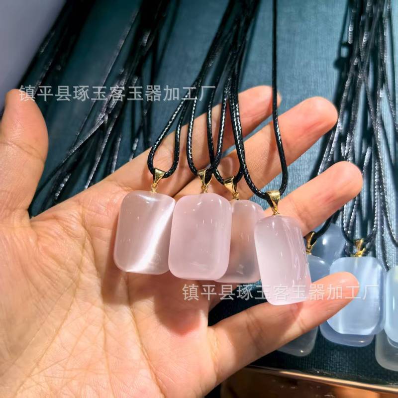 猫眼石平安扣如意祥云锁吊坠情侣款平安扣无事牌地摊直播礼品饰品|undefined