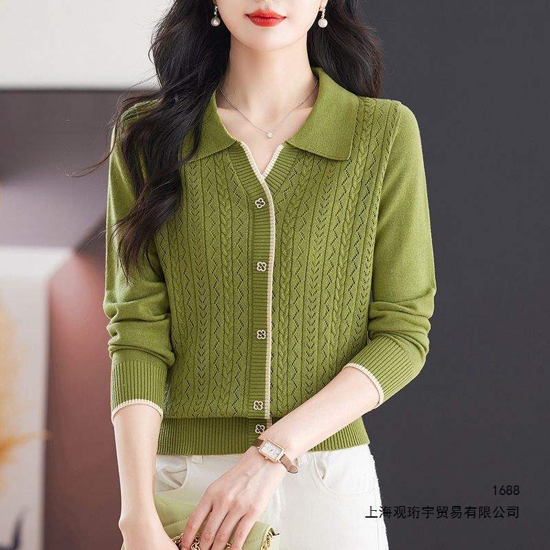 2026 early autumn new collection: stylish and loose-fitting women's polo-style knit tops, sweaters, and outerwear 2026 early autumn new collection: stylish and loose-fitting women's polo-style knit tops, sweaters, and outerwear