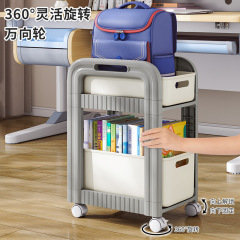 可移動抽屜式小推車多功能書本置物架多層書本收納架簡約書架批發
