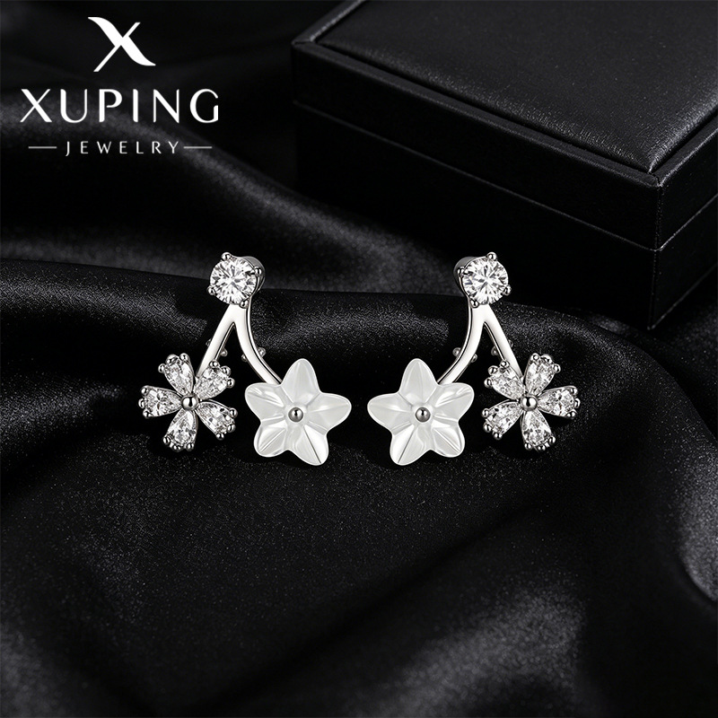 Xuping flores de diseño de estrellas pernos desmontables de dos nichos coreanos de verano suaves orejas para mujeres