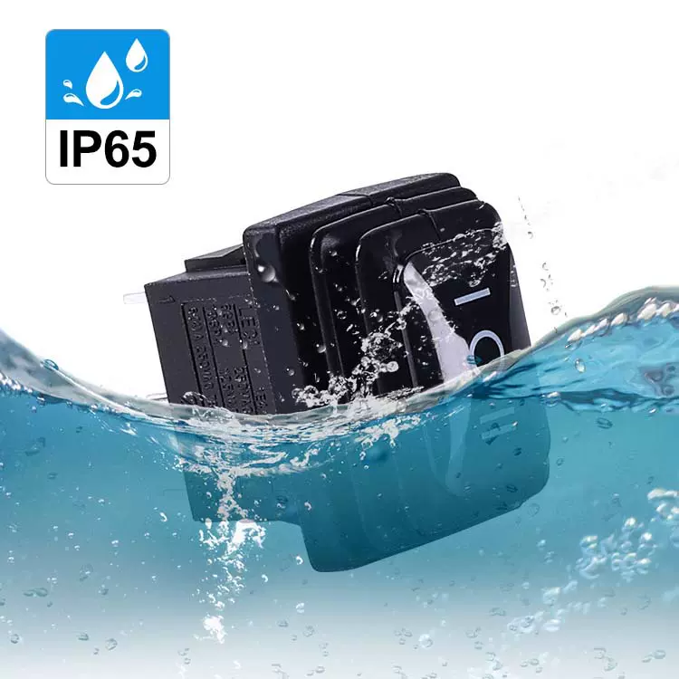 乐磁船型开关kcd2k翘板防水开关自锁电热毯开关IP65防水等级KCUL