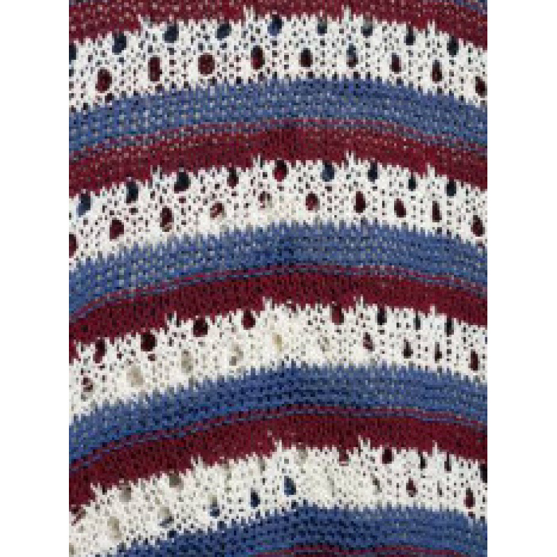 Cardigan de punto a rayas de manga larga de punto para mujeres, blusa de manga larga de cuello redondo suelta 2026 estilo europeo y americano transfronterizo image 4