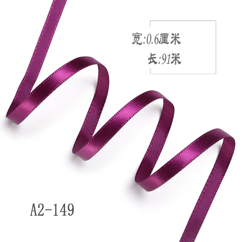 6mm poliéster con arco DIY cinta boda etiqueta marcador ropa cuerda de satén caja de regalo embalaje cinta delgada