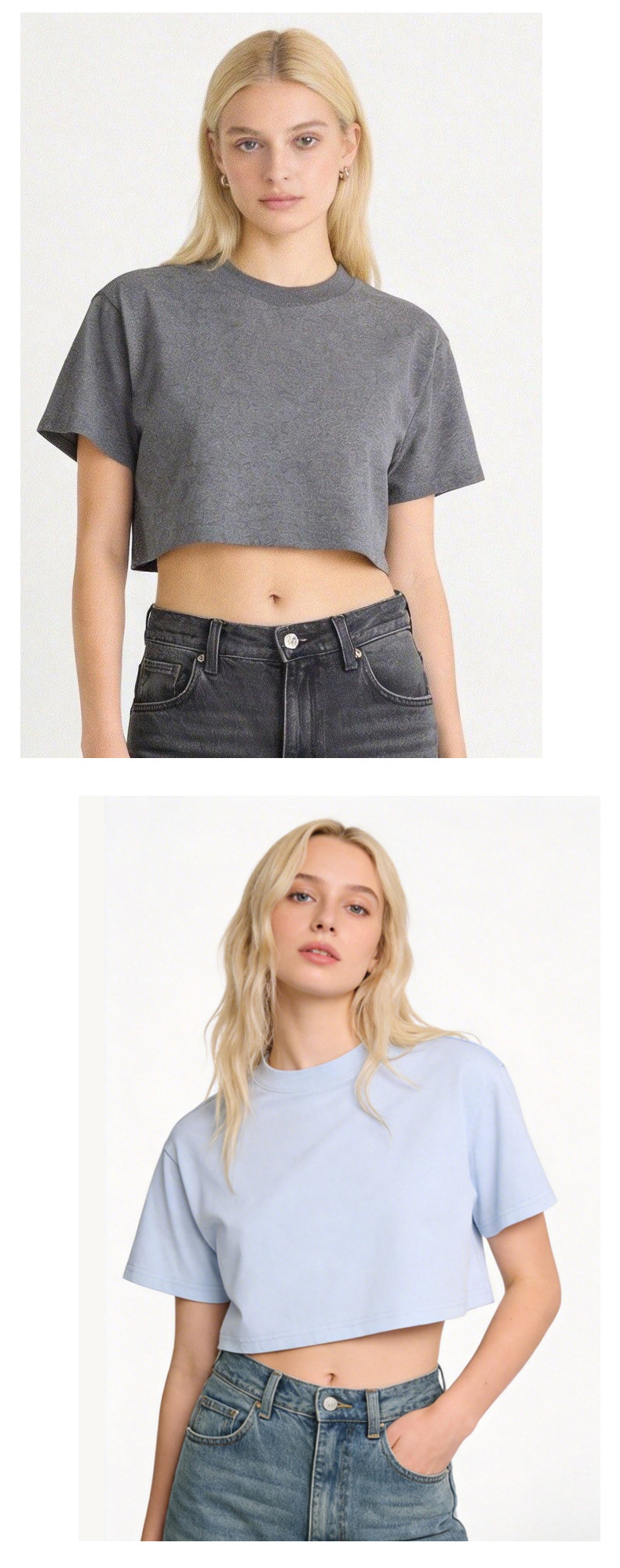 Summer Loose Round Neck Short T-shirt With Exposed Navel, Casual Solid Color Short Sleeved Shirt_ecoleips.com