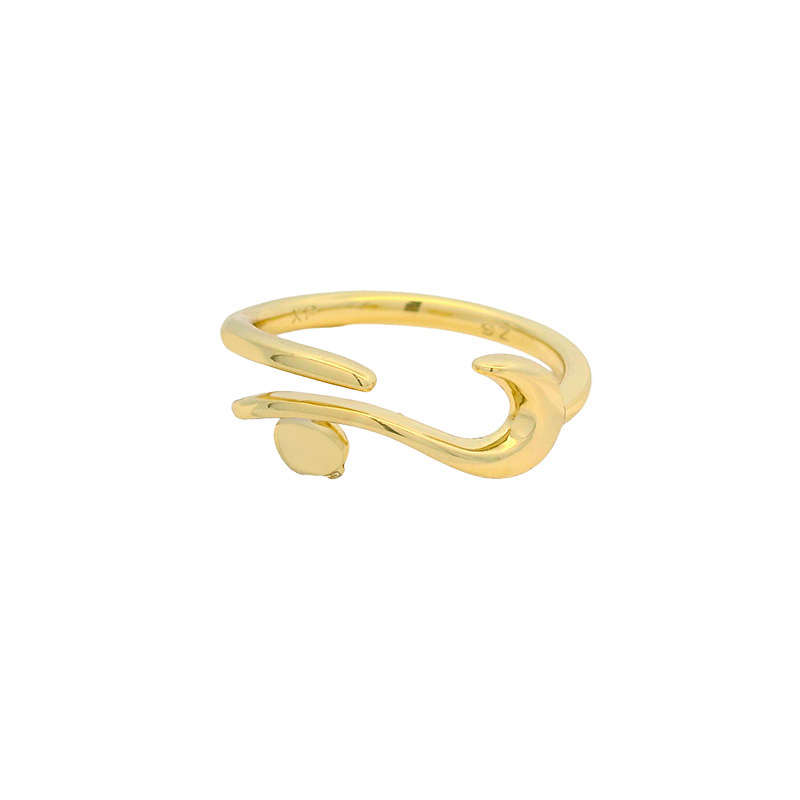 Anillo abierto ajustable Xuping de aleación con baño de oro de 14k, diseño de gato, estilo japonés y coreano, sencillo y moderno.