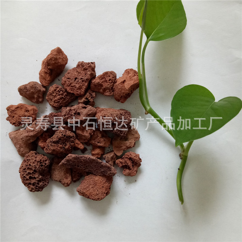 厂家多肉种植火山石   人工湿地红色火山石颗粒水处理造景火山岩