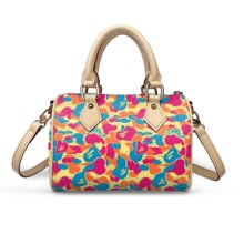 跨境专供红色迷彩图案印花PU包一件代发Tiktok热卖女士手提枕头包