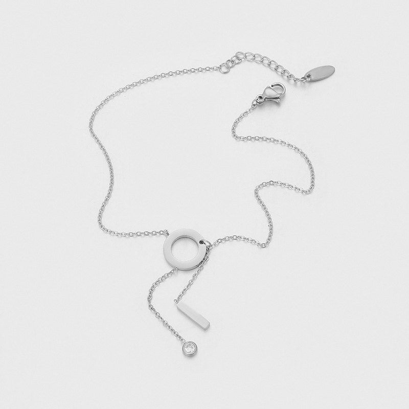 Xuping joyería simple nicho de diseño de tobillas de acero inoxidable geométricas redondas europeas y americanas bordas vacaciones pie de viento al por mayor