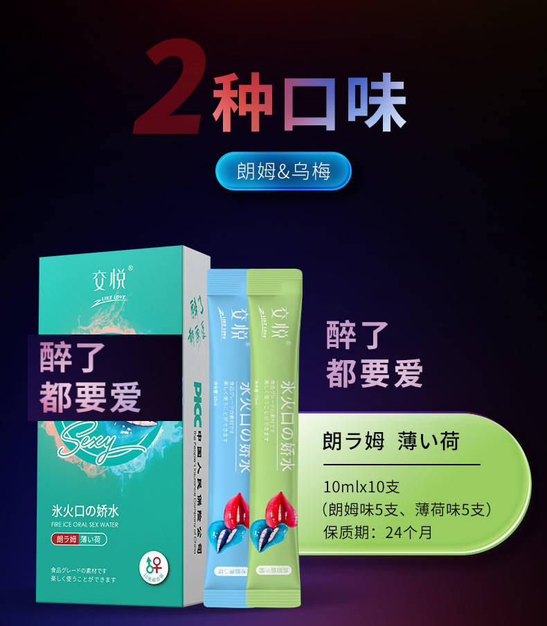 Ice and Fire Oral Lubricant 10ml Sachets, 10-Pack, Rum and Plum Flavors — detail image 26