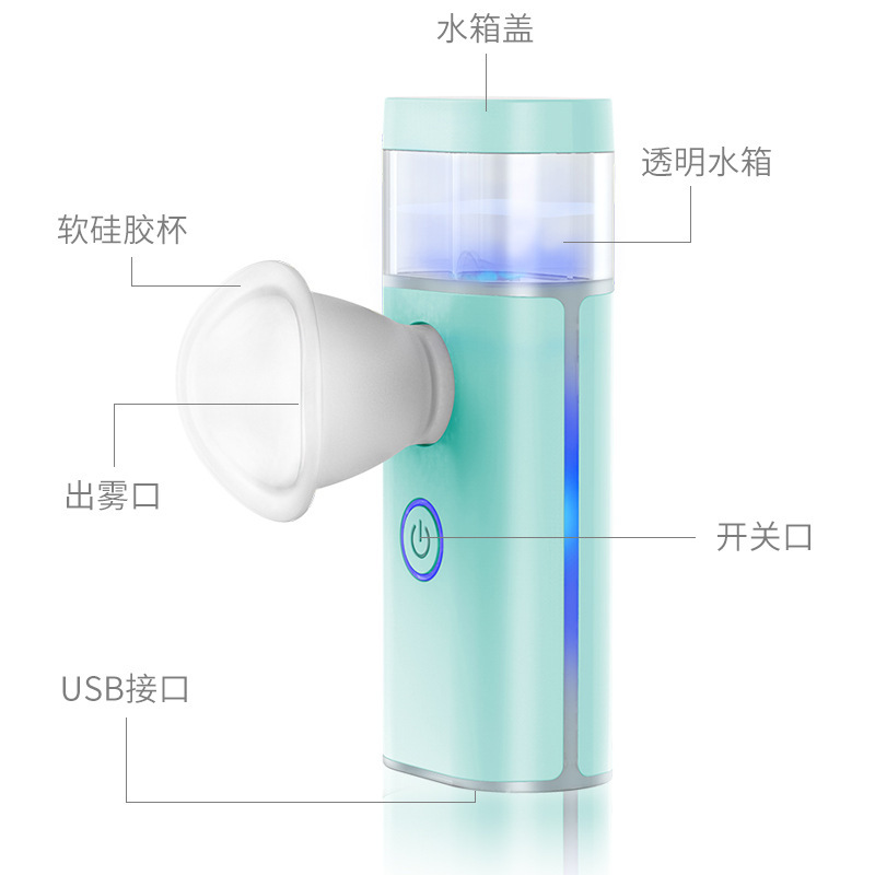 Atomizador Humectador Ocular Nano Spray Portátil Recargable USB para Cuidado Ocular