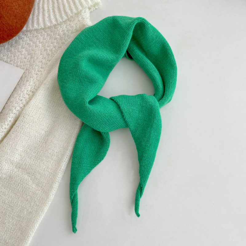 Nueva bufanda triangular de punto estilo coreano para mujer todo partido cálido color sólido mantón de oficina exterior Bufanda cuello y chaleco