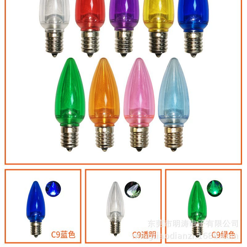 Производитель производит светодиодные рождественские лампочки C7 струнная клубничная головка лампы E1225FT американский струнный свет праздничная лампочка