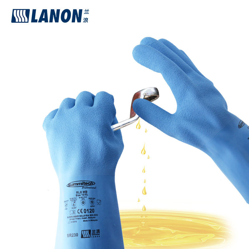兰浪LANON SR230 天然橡胶耐高温手套加厚防滑防化耐酸碱抗腐蚀