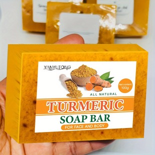 Cross-border TK Turmeric Lemon Particles Soap Body Cleansing Handmade Soap Moisturizing Cleansing Bath Soap Soap
