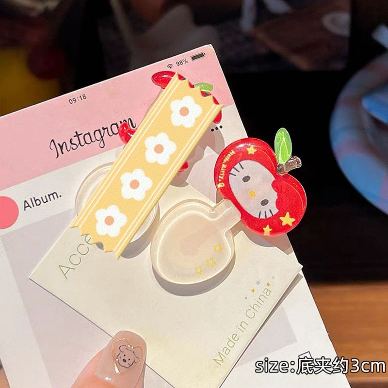 新款可爱果冻透色叉子勺子发夹卡通小猫趣味侧边刘海碎发夹发卡|undefined
