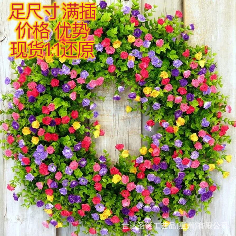 Colorful eucalyptus wreath spring summer colorful eucalyptus wreath spring summer decoration Stargate pendant factory