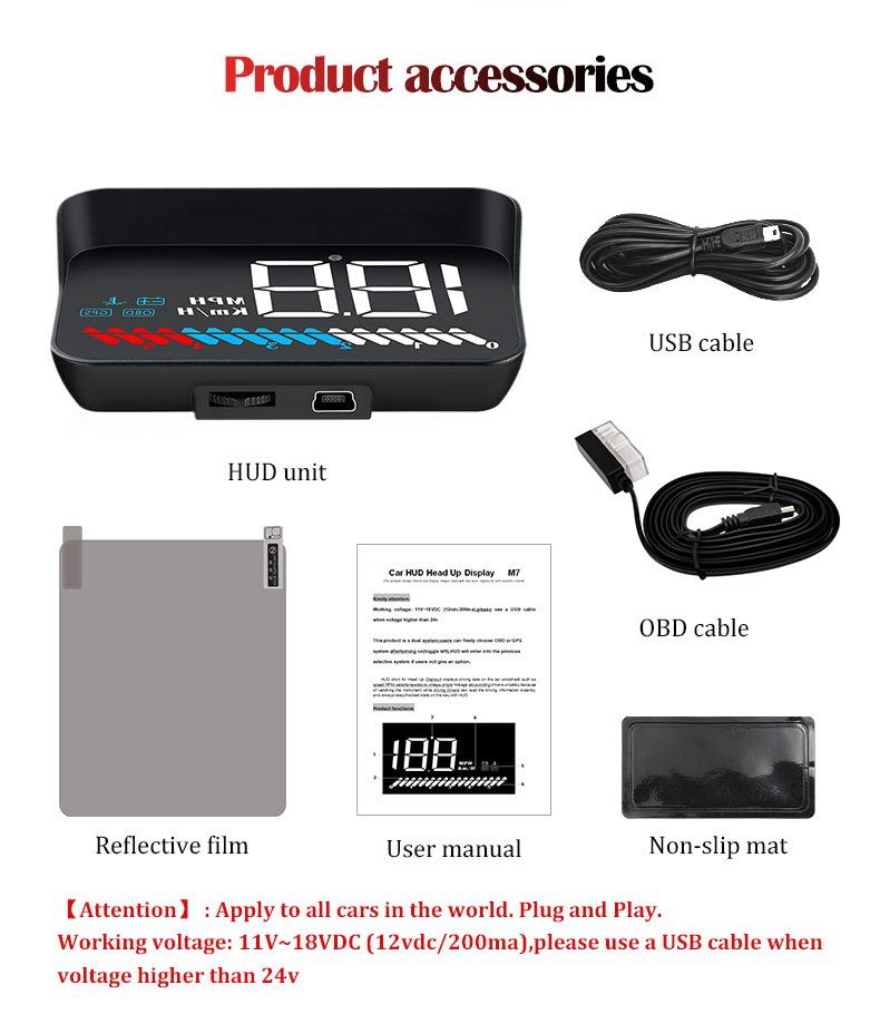 Cross-border best-selling car HUD head-up display OBD+GPS dual-system intelligent high-definition multifunctional on-board computer