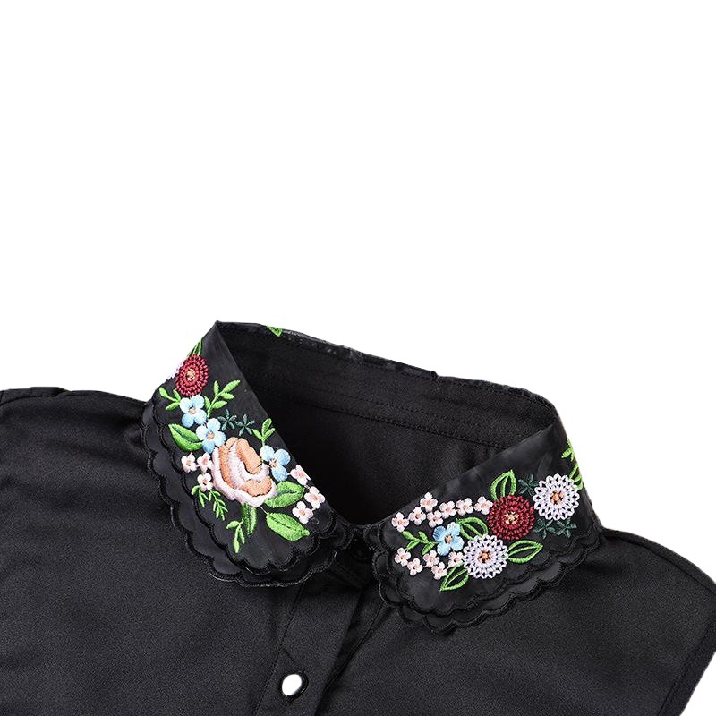 Fake Collar Blouse All-match Fake Collar Chiffon Organza Color Embroidery Fake Shirt Collar Decorative Collar Fake Collar Autumn and Winter