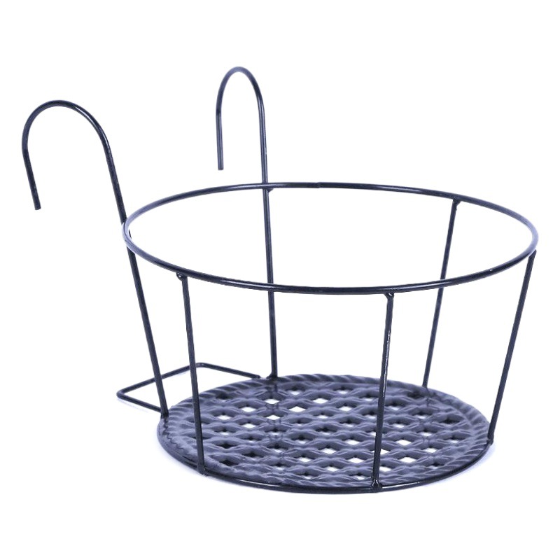 Iron wall hanging flower stand direct decorative wall flower basket balcony flower stand flower pot stand hanging orchid green radish green plant