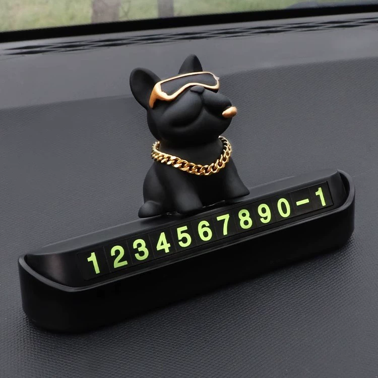 Карта парковки для французского бульдога, временная парковка, номерной знак телефона, украшения, принадлежности для перемещения номерного знака, карта перемещения