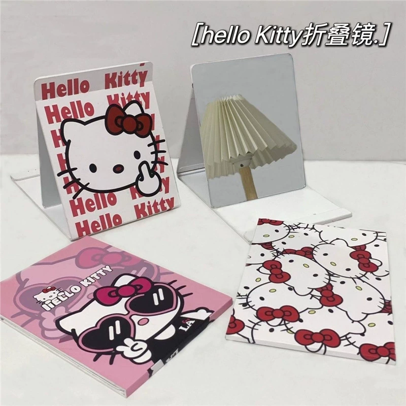 Зеркало для макияжа Hello Kitty милой девочки складное зеркало для общежития настольное портативное зеркало платформа для примерки