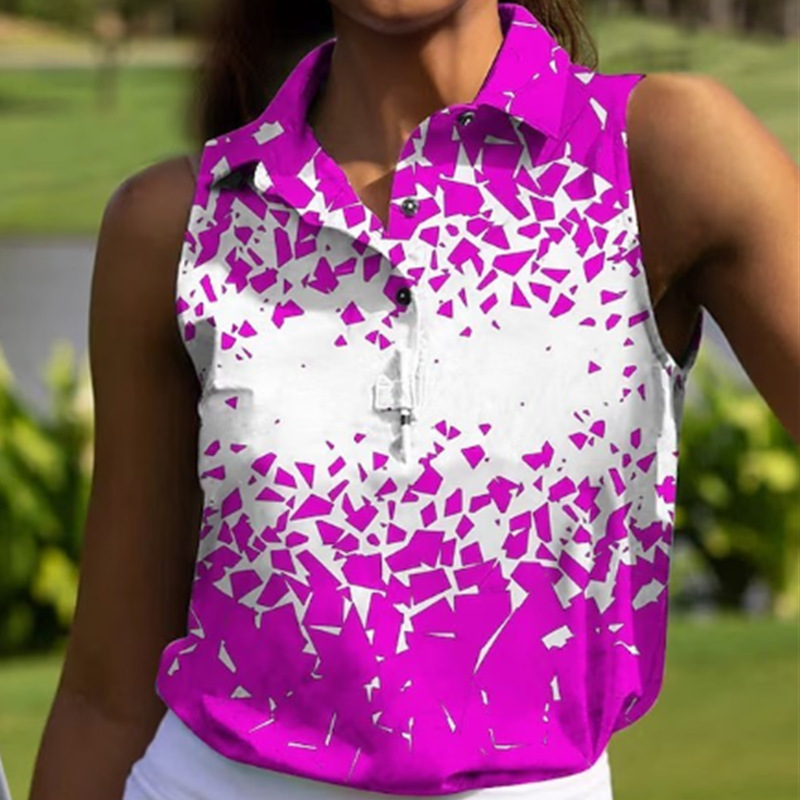 New Arrival Women's Sleeveless Vest Golf Polo Shirt Quick-Drying Anti-Uv Lightweight Tennis Vest Golf Shirt