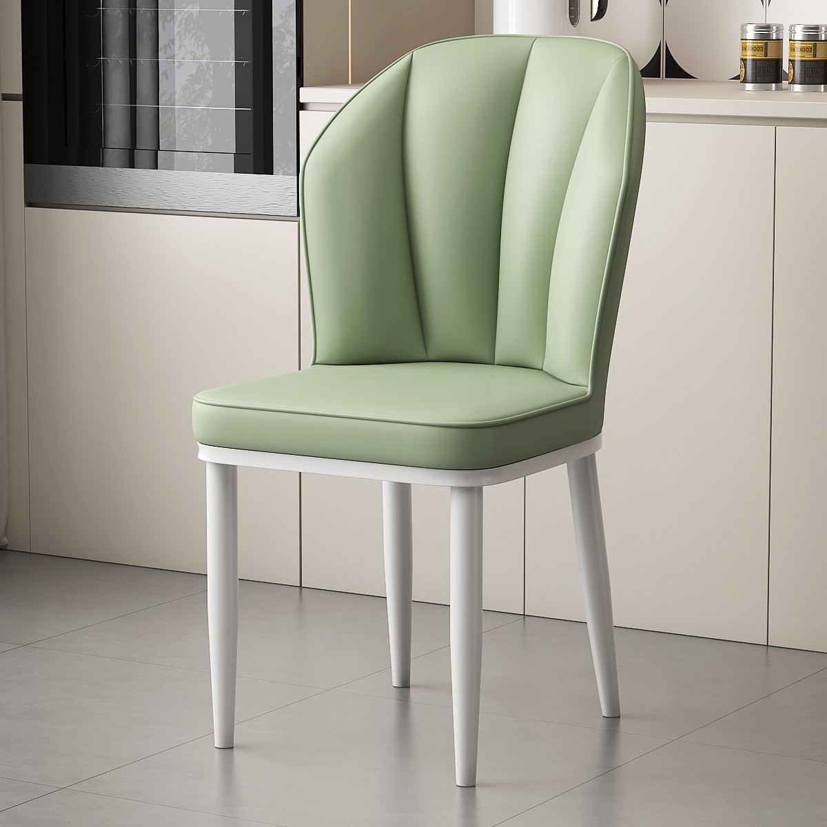 과일 녹색-흰색 다리 [크림 스타일] 빵 의자 업그레이드 및 강화 버전