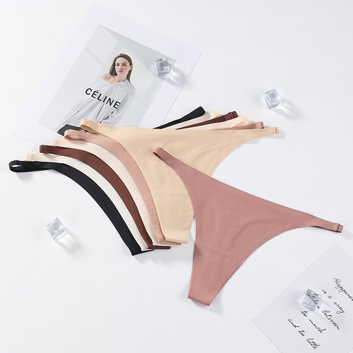 Sports European and American thin strap seamless T-string underwear for women low-waist suspender ice silk quick-drying yoga one-piece cross-border wholesale