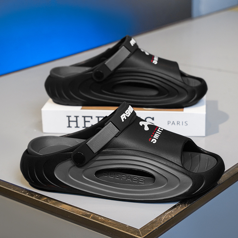 Pantuflas hombre verano al aire libre deportes y ocio suela gruesa sensación de pisar mierda antideslizante talla grande 46 playa vacaciones de playa chanclas