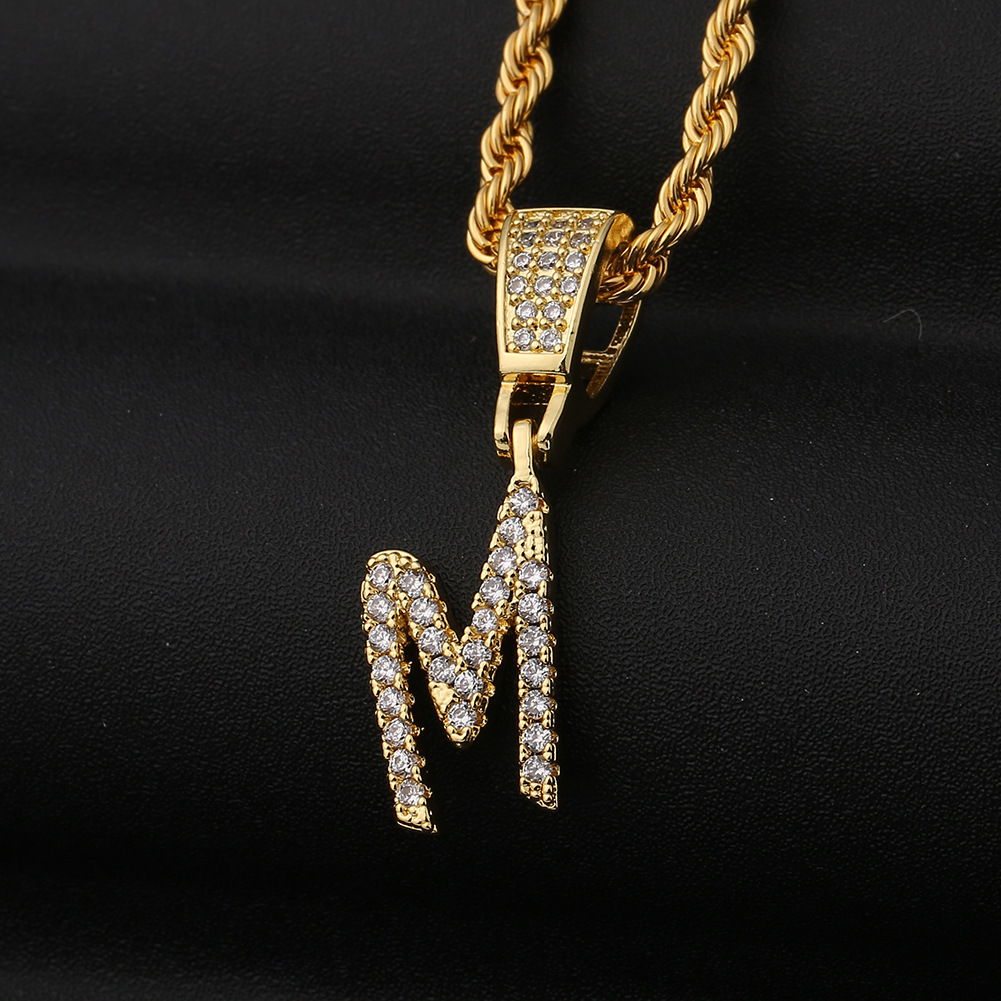 Fashion 26 English Alphabet Copper Zircon Necklace Wholesale display picture 12