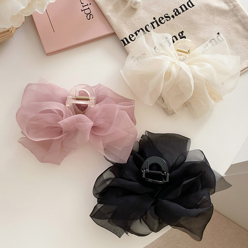 Pince à cheveux de voyage de style féerique, pince à cheveux avec nœud en fil, pince à requin, grande poignée, nouveau style, affichage de cheveux, pince à cheveux, accessoires pour cheveux de princesse, couvre-chef_voghion.com